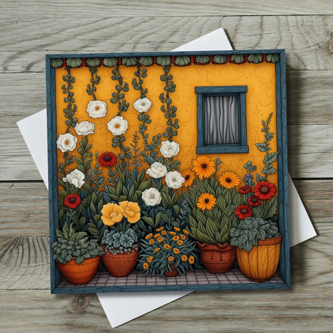 Flower Garden Ceramic Tile, Botanical Wall Accent - Image 3