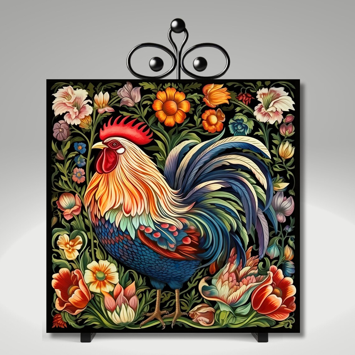 Rooster and Chicken Farmhouse Kitchen Art Print - Image 5