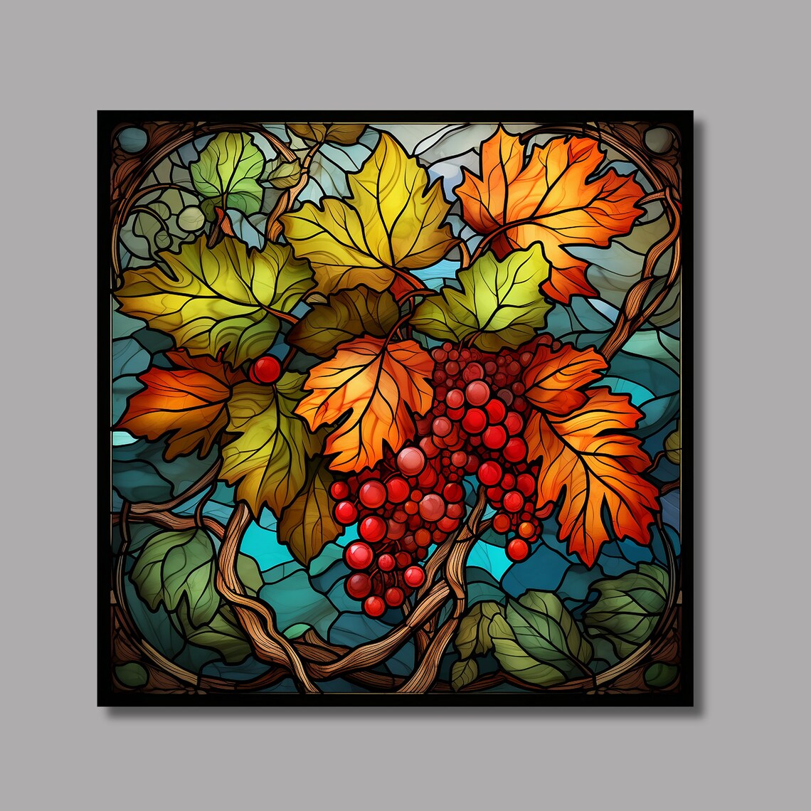 Autumn Leaves Thanksgiving Ceramic Tile Art Print