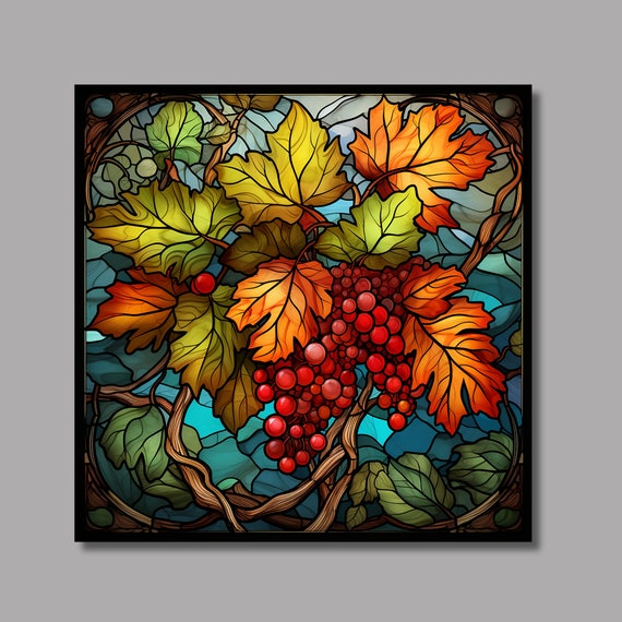 Autumn Leaves Thanksgiving Ceramic Tile Art Print