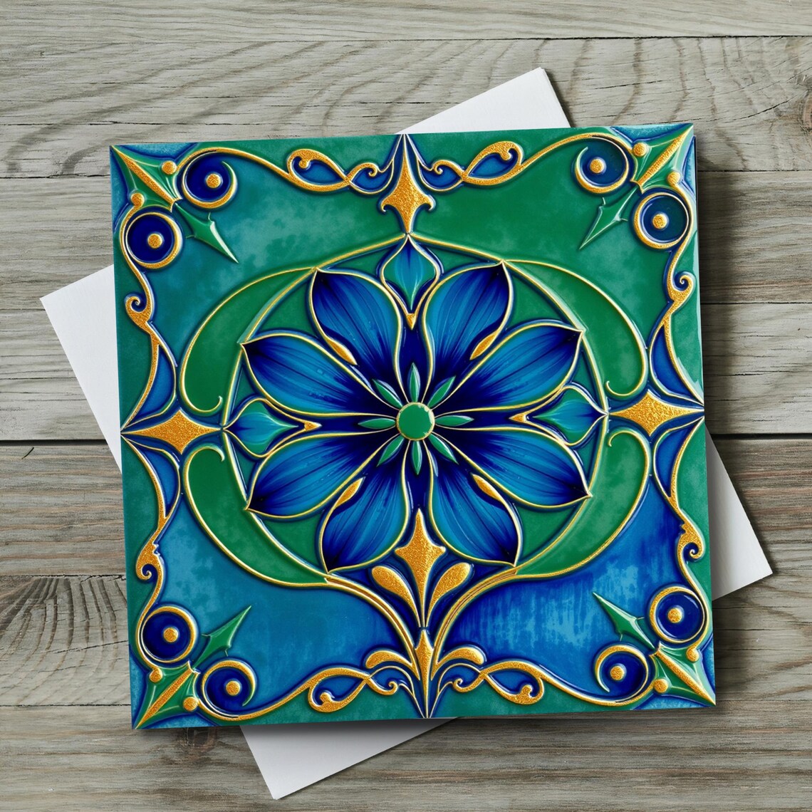 Art Nouveau Art Deco Ceramic Tile, Kitchen Wall Art Print - Image 2
