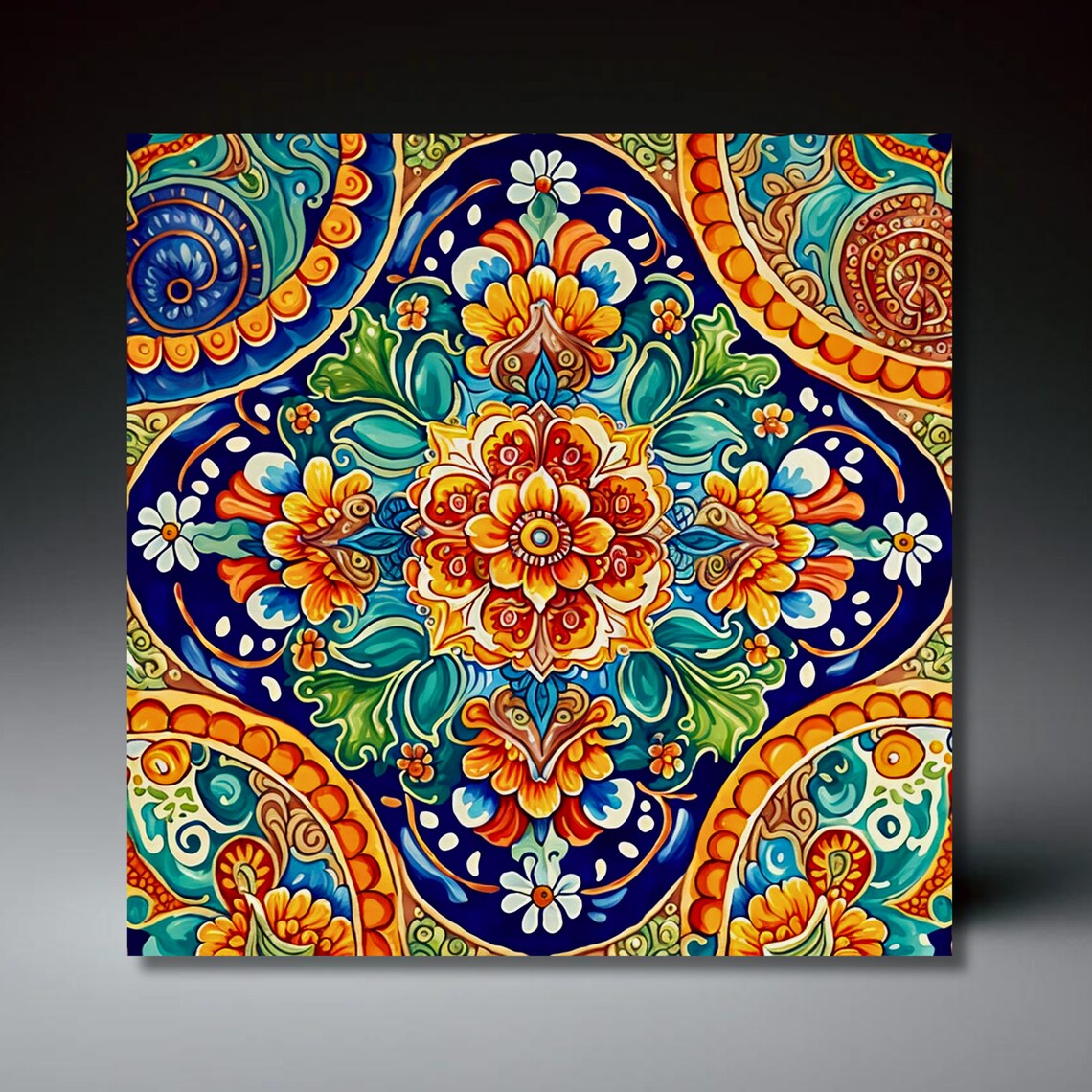 Deruta Style Ceramic Tile, Umbria Wall Art