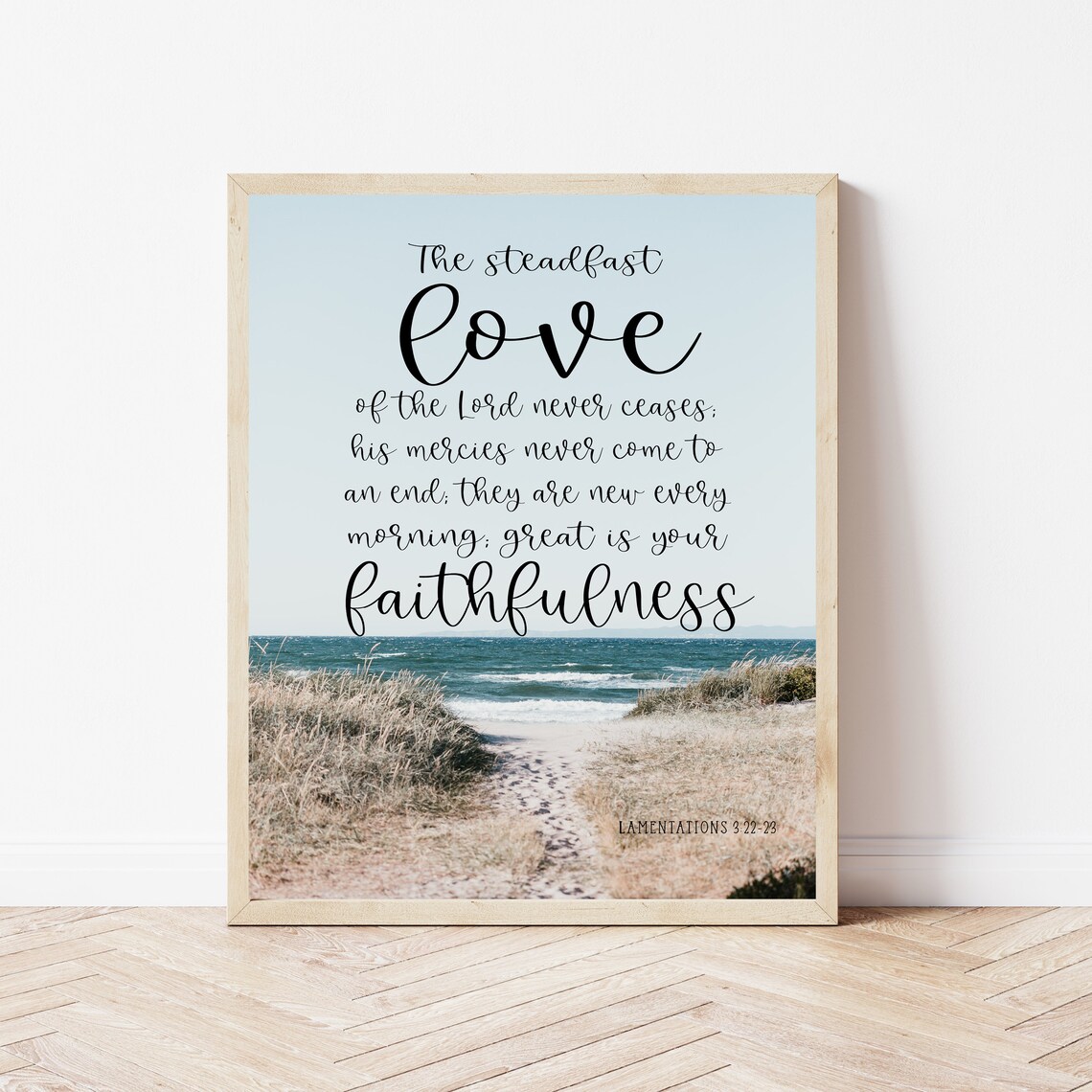Lamentations 32223 Bible Verse Wall Art His Mercies Are New Scripture Sign Home Christian Poster Kitchen Steadfast Love Prints