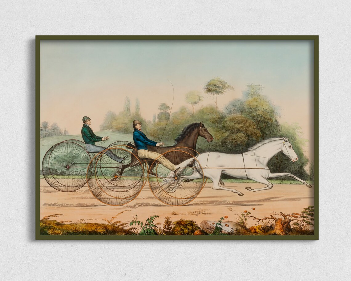 Vintage Equestrian Painting, Horse Art Print
