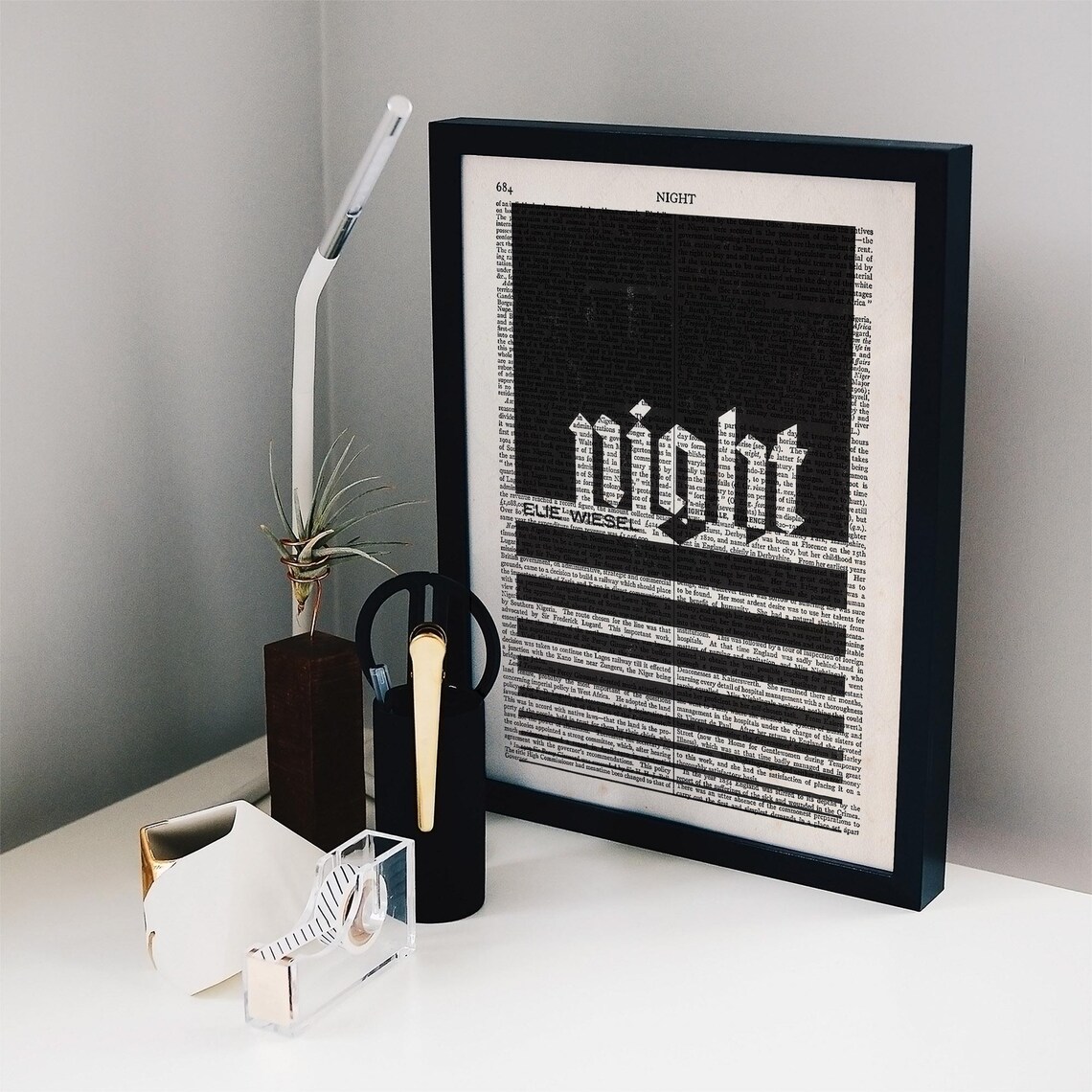 Elie Wiesel Night Encyclopedia Dictionary Page Bold Typography Wall Art Poster - Image 2
