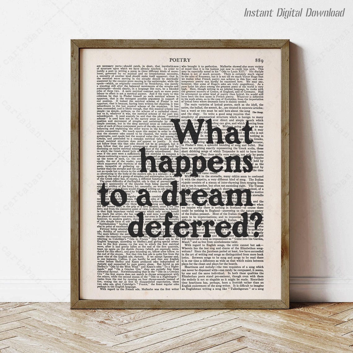 Langston Hughes What Happens To A Dream Deferred Harlem Poem Poster