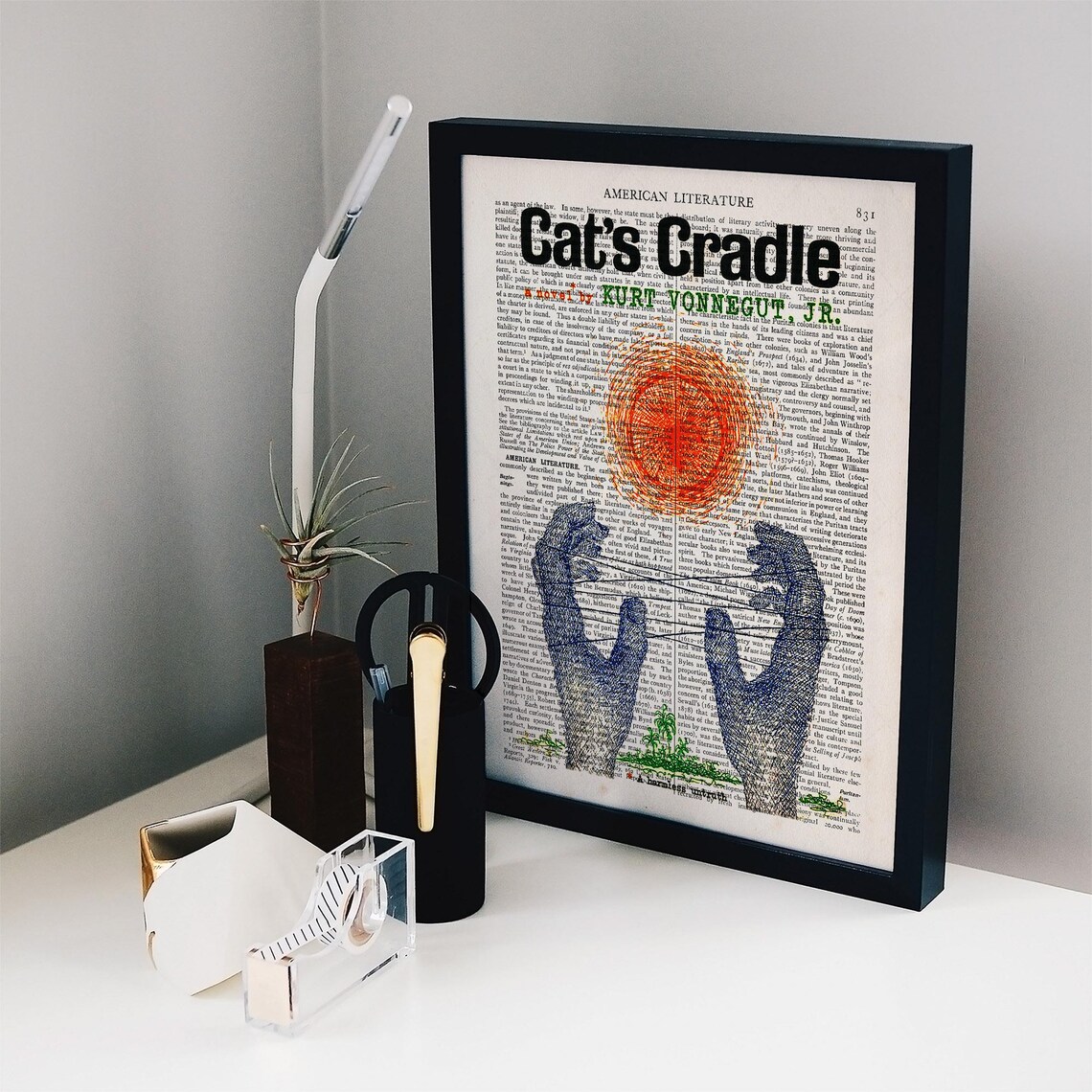 Kurt Vonnegut Jr Cats Cradle Novel Book Cover Art Dictionary Wall Poster - Image 2
