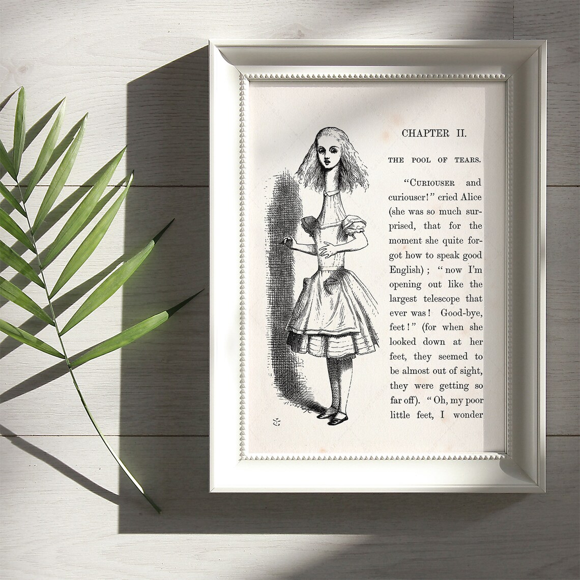 Alice In Wonderland Pool Of Tears Chapter 2 Tenniel Illustration Art Print - Image 3