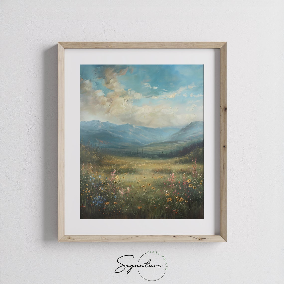 Alpine Meadow Wildflowers Mountain Valley Summer Landscape Poster - Image 3