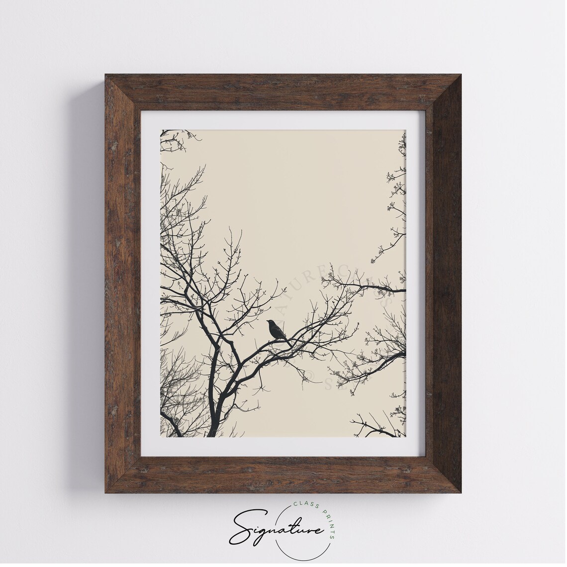 Winter Landscape Bird In Bare Trees, Art Print - Image 4