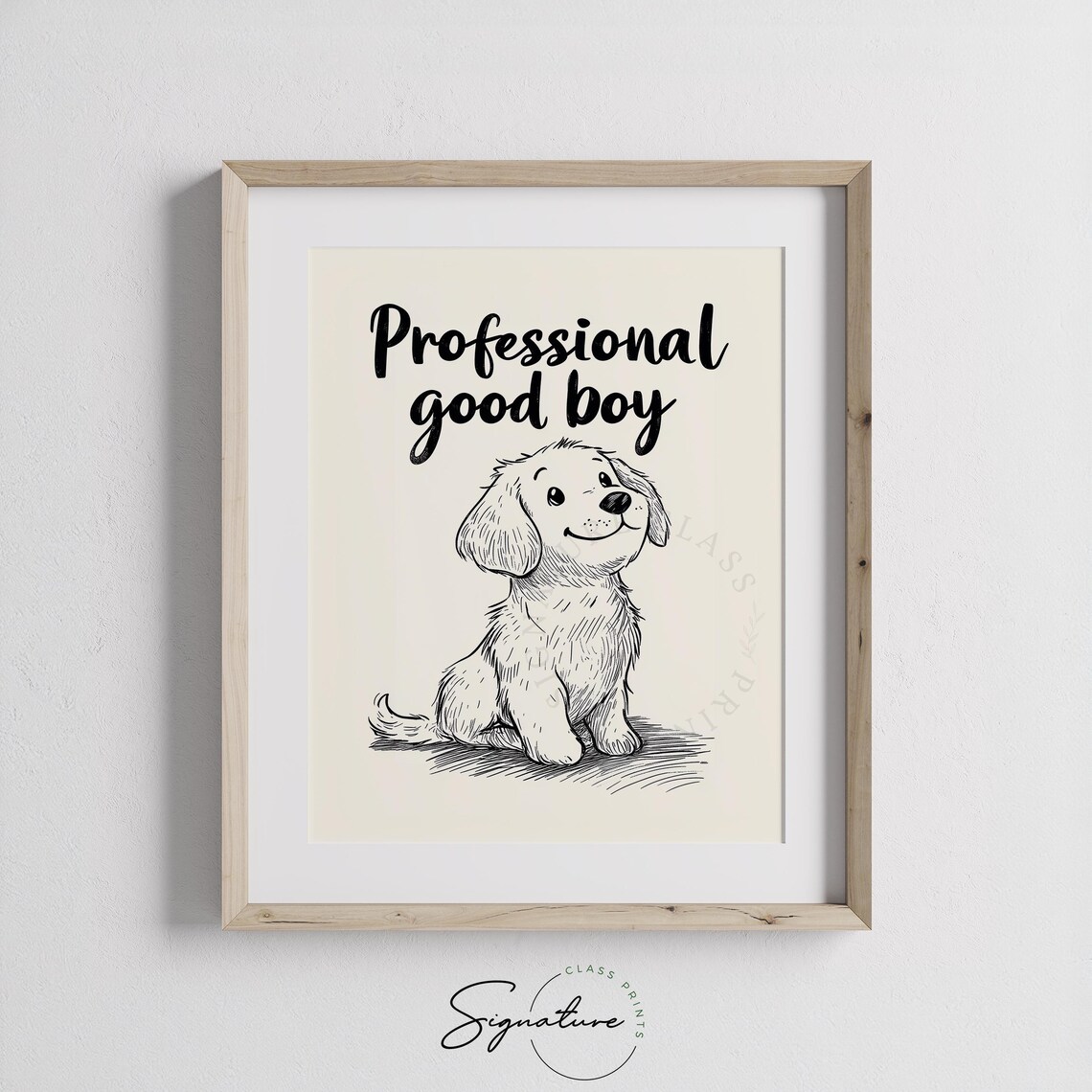 Sweet Professional Good Boy Puppy Dog Sketch Vintage Dog Poster - Image 3