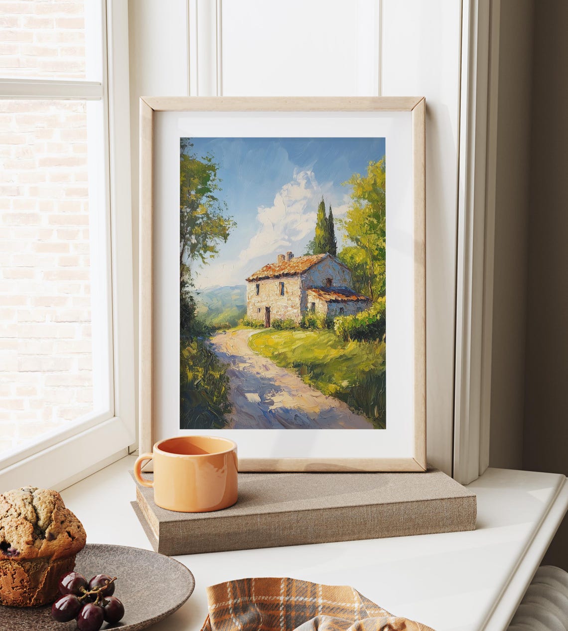 Sunlit Stone Cottage on Winding Country Road Cypress Hills Poster - Image 4