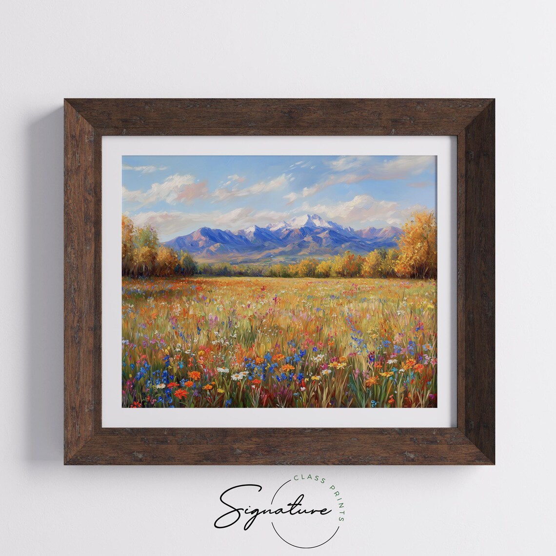 Wildflower Meadow Mountain Landscape Painting Colorful Fall Field Poster - Image 5
