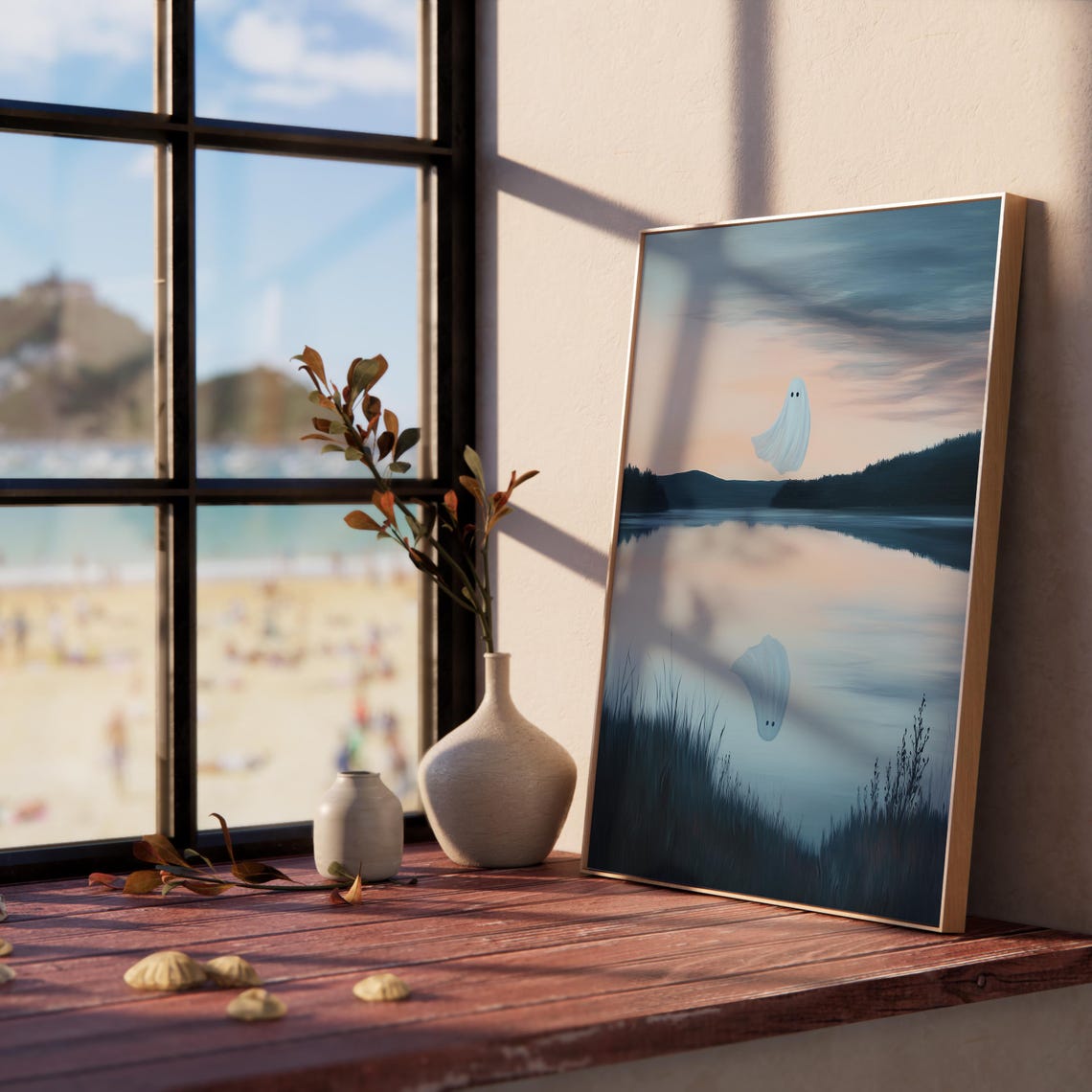 Ghost Reflected in a Misty Lake Beneath a Blushing Twilight Sky Poster - Image 5