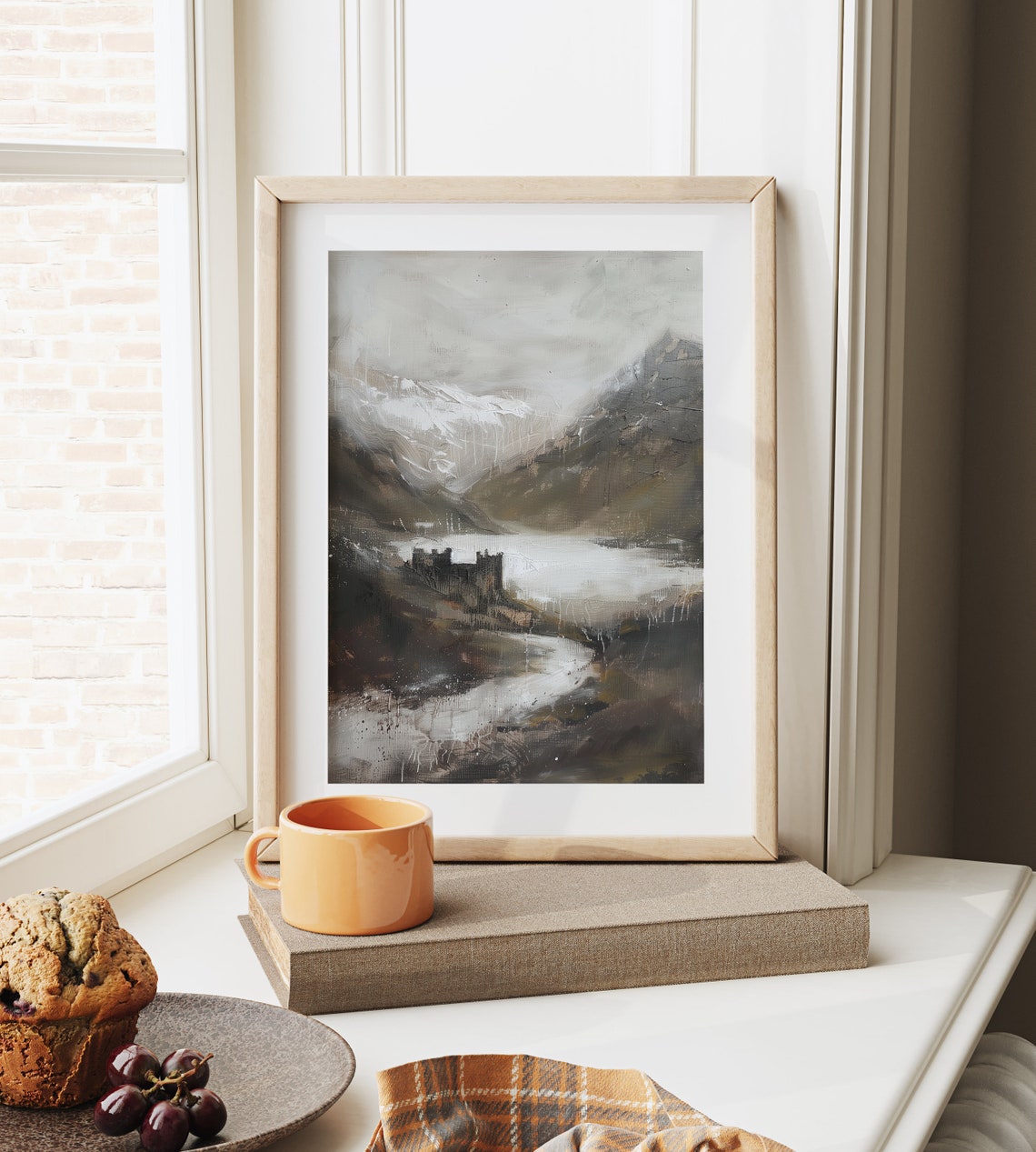 Misty Medieval Castle By Mountain Lake Moody Highland Art Poster - Image 6
