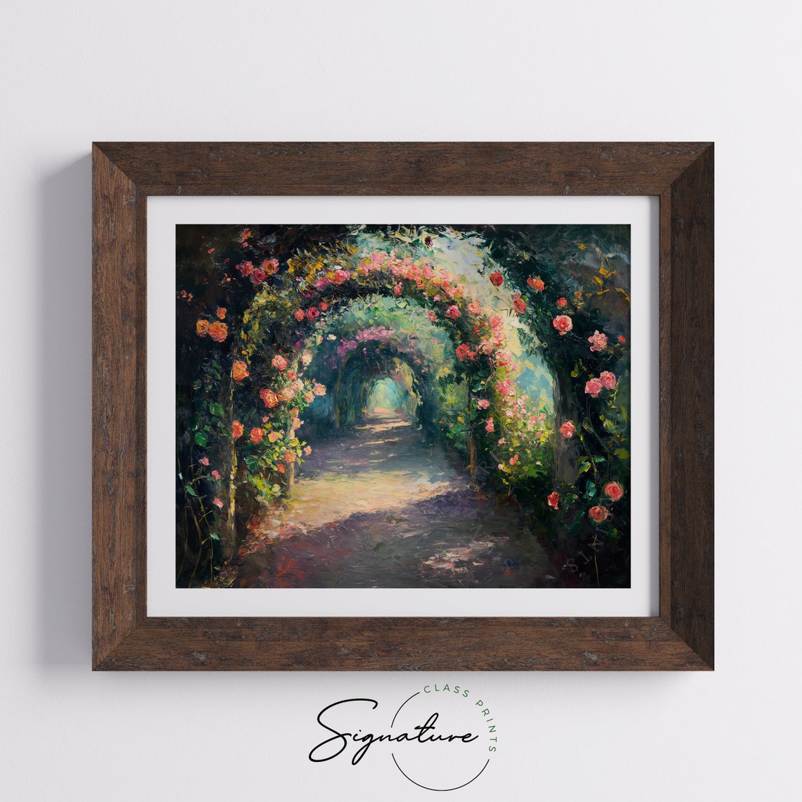 Enchanted Rose Arch Garden Path Night Impressionist Poster Art - Image 5