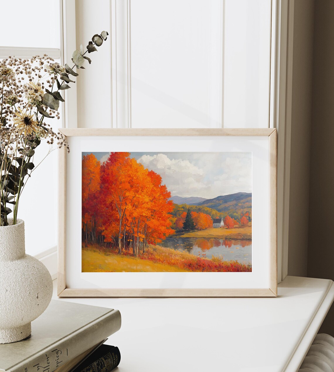 Fiery Maple Trees In Vermont Art Print, Rustic Fall - Image 6