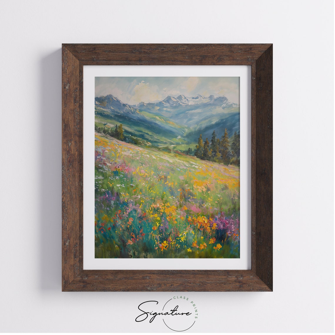Springtime Wildflower Hillside Sweeping Up To Mountain Vista Poster - Image 4
