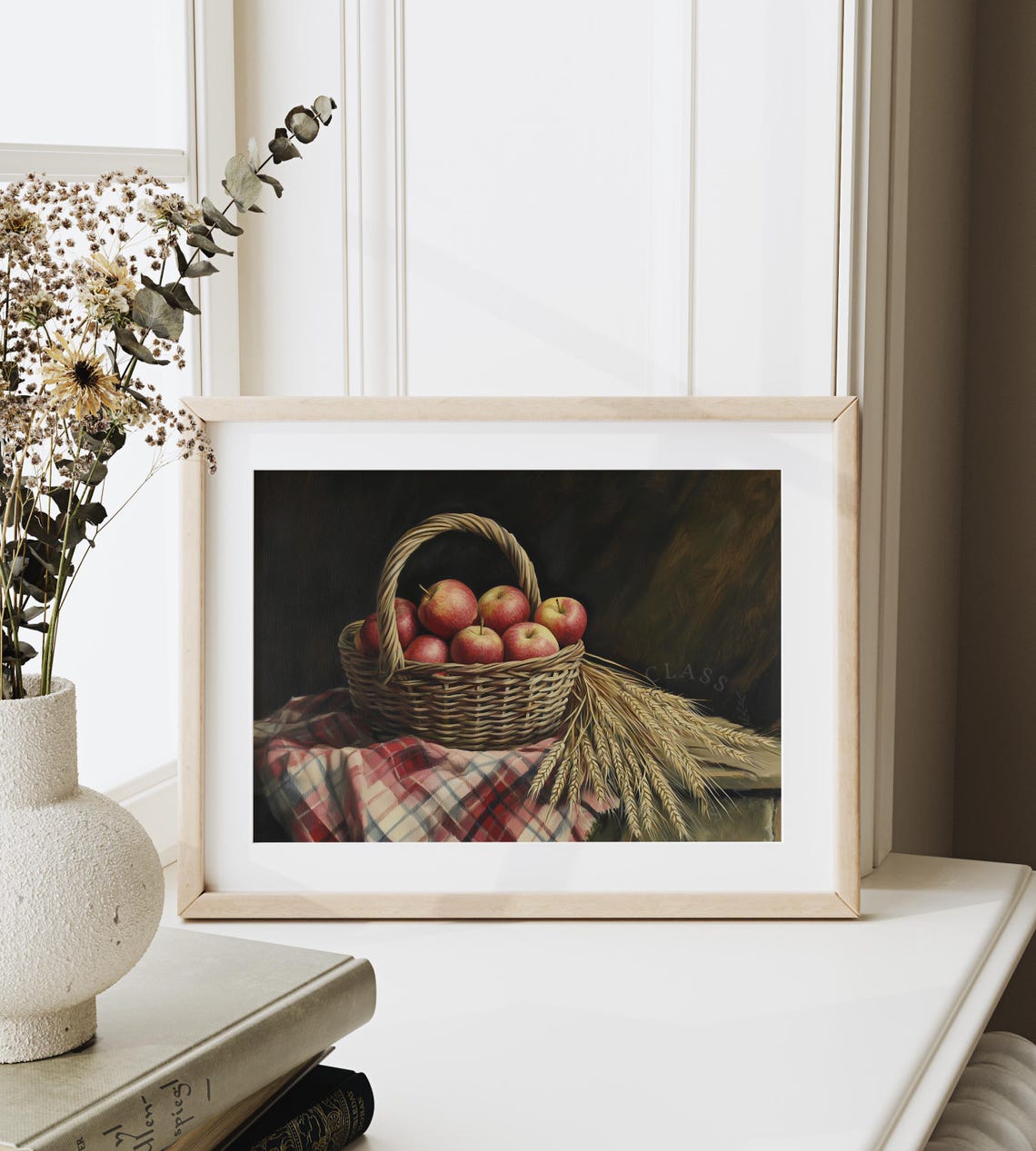 Vintage Basket Of Red Apples Rustic Fall Harvest Still Life Poster - Image 6