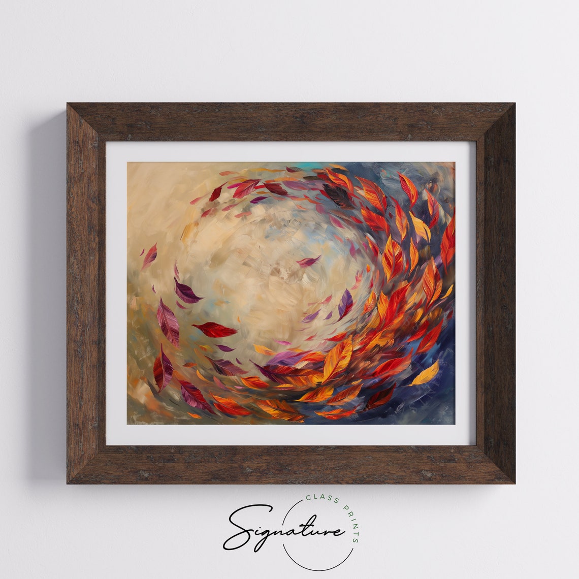 Swirling Autumn Leaves Brisk Wind Impressionist Fall Scene Poster - Image 5