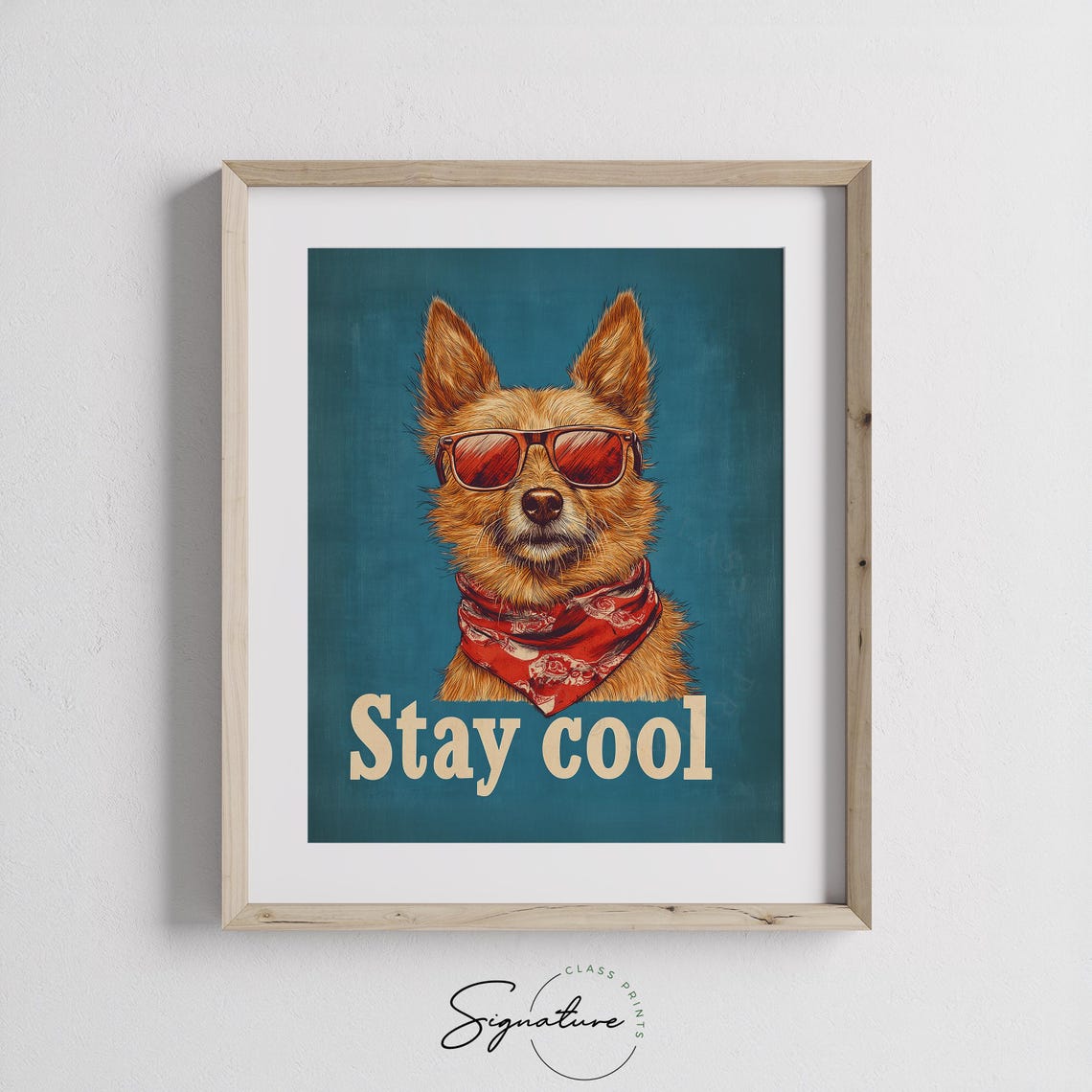 Vintage Trendy Stay Cool Brown Dog Red Sunglasses Dog Poster - Image 3