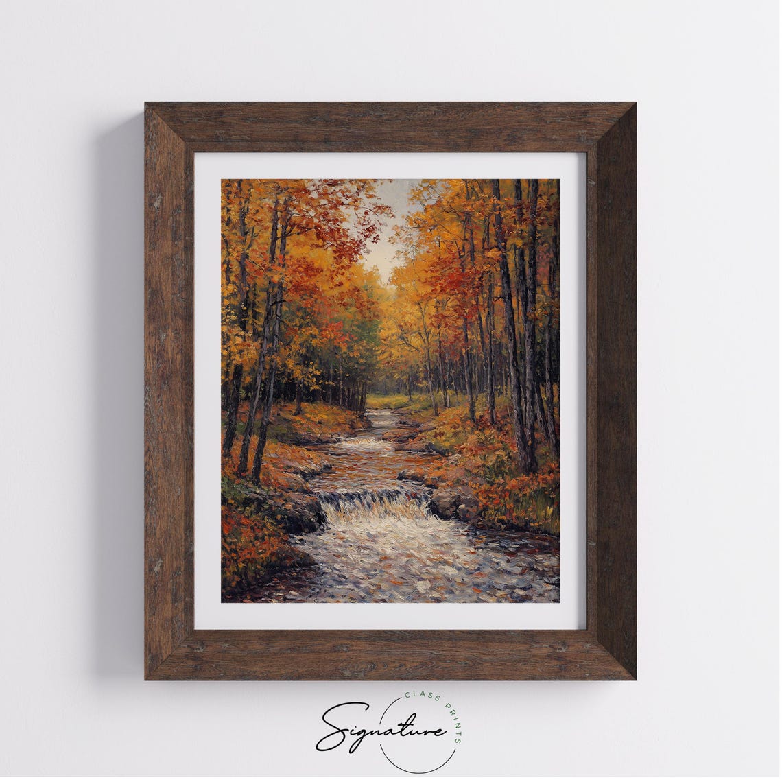 Rushing Autumn Stream Through a Forest of Flame Colored Trees Poster - Image 4