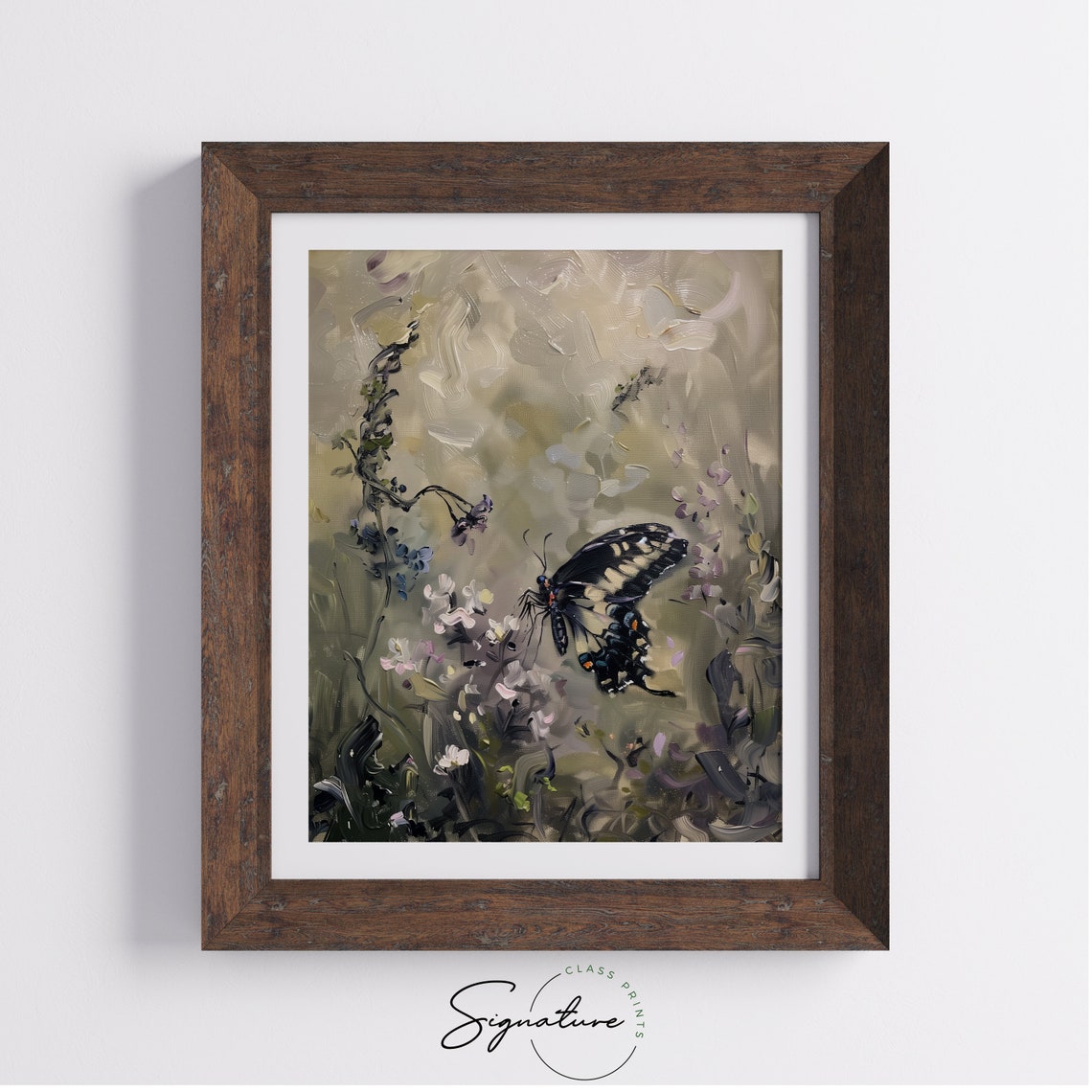 Swallowtail Butterfly Wildflower Meadow Impressionist Art Poster - Image 4