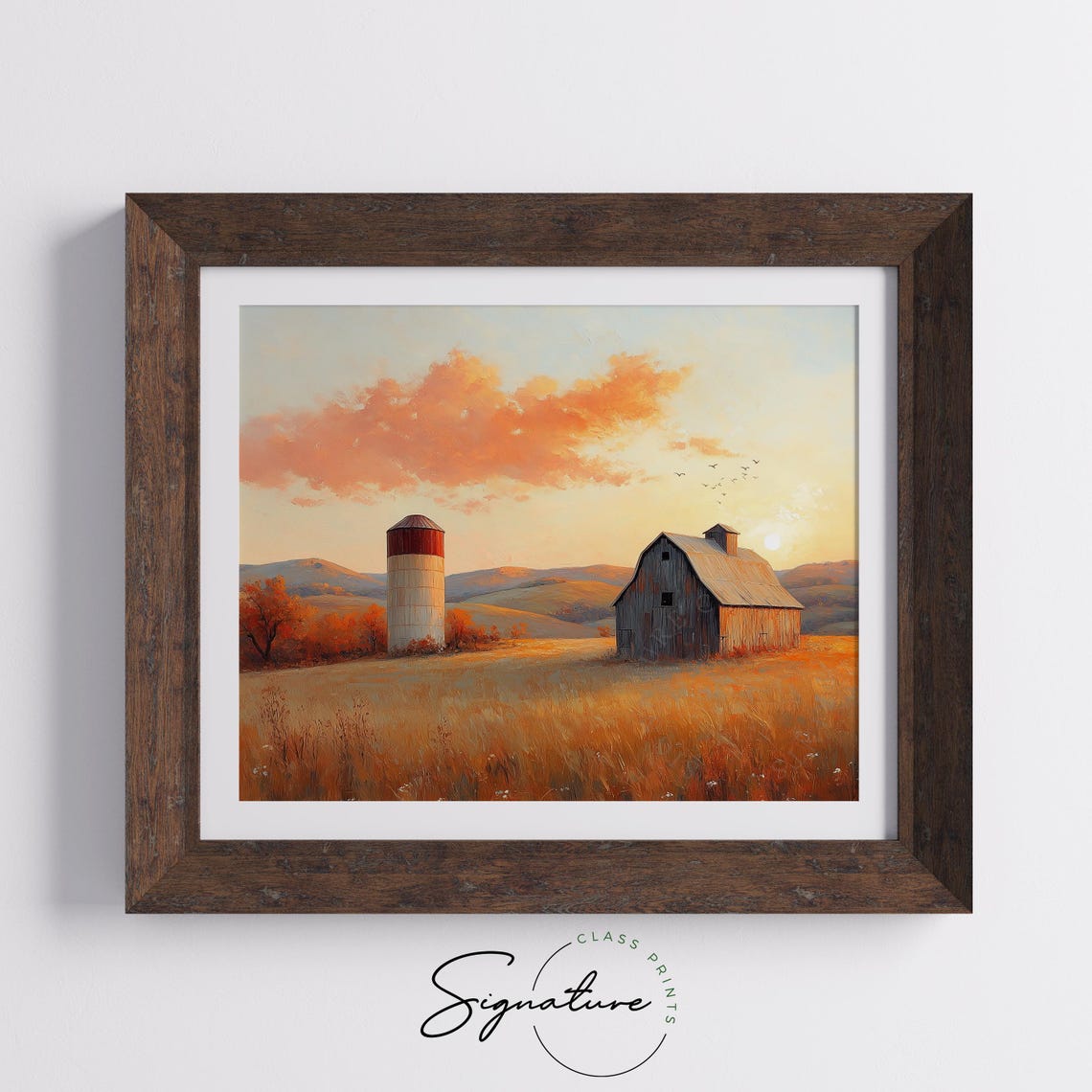 Sunset Barn Silo Autumn Hills Fall Farmhouse Golden Hour Wall Art - Image 5