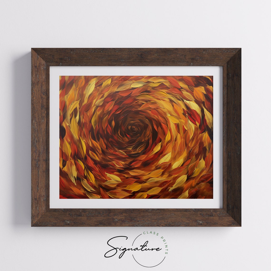 Autumn Leaves Whirlpool Vivid Fall Colors Modern Abstract Art Poster - Image 5