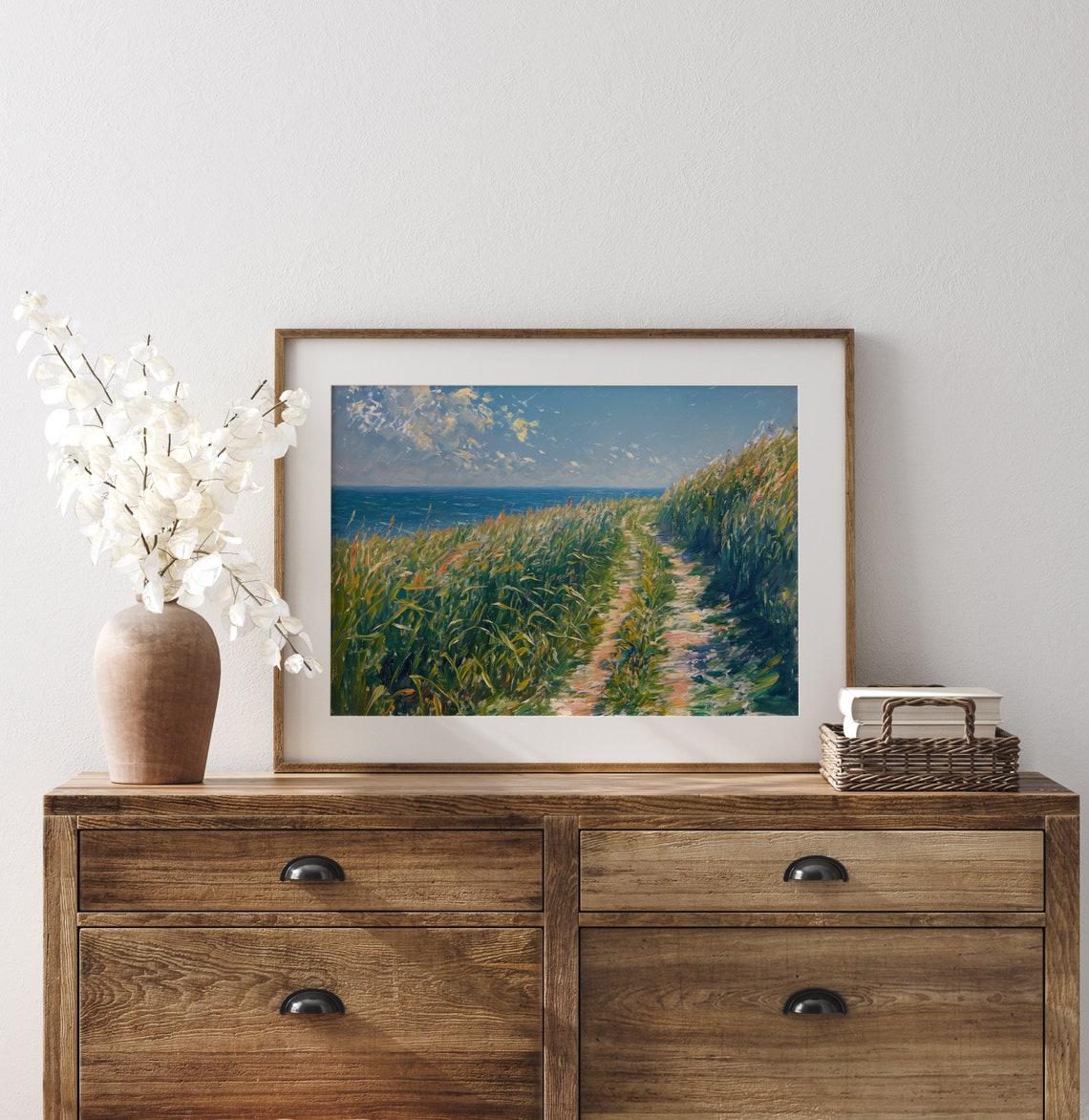 Grassy Dune Path to the Sea Impressionist Coastal Landscape Poster - Image 3