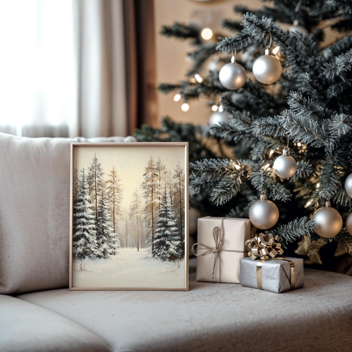 Dense Cedar Grove Blanketed With Fresh Snow Winter Forest Poster - Image 5