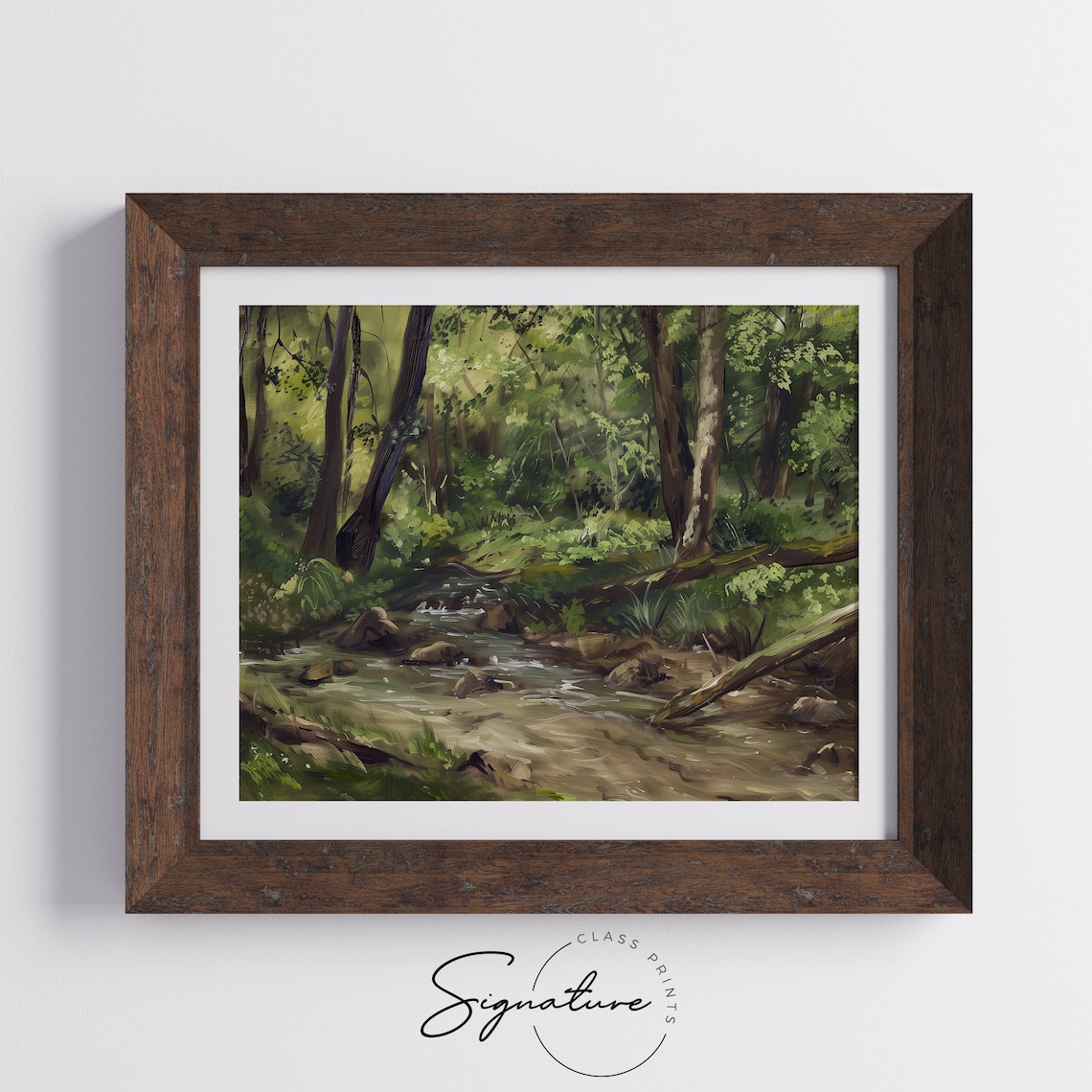 Forest Stream Art Print, Rustic Woodland Scene - Image 5