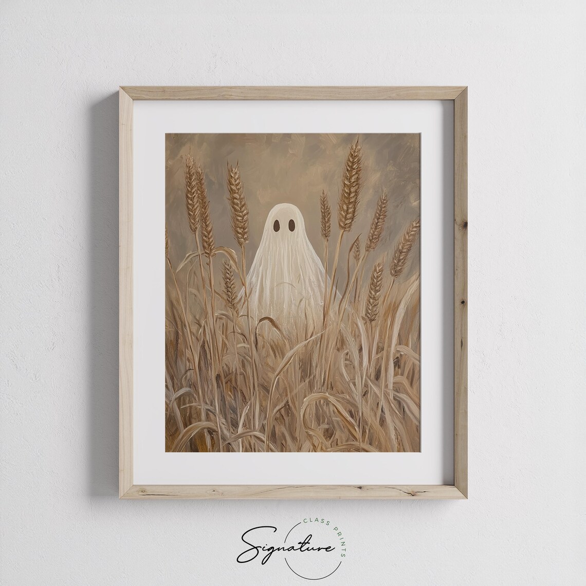 Ghost Standing Tall in a Golden Wheat Field Minimalist Art Poster - Image 3