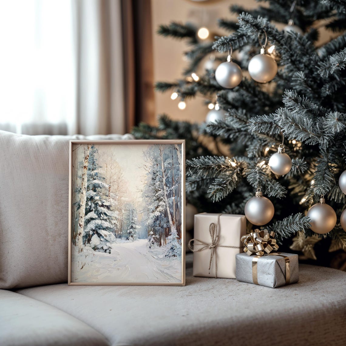 Cedar Forest With Overlapping Snowy Branches Winter Art Poster - Image 5