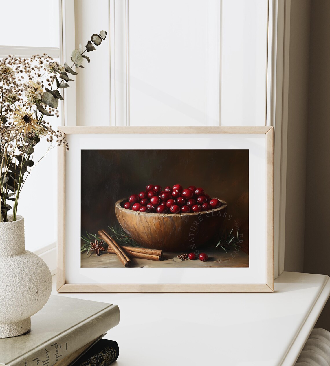 Rustic Bowl Of Cranberries And Cinnamon Art Print - Image 6