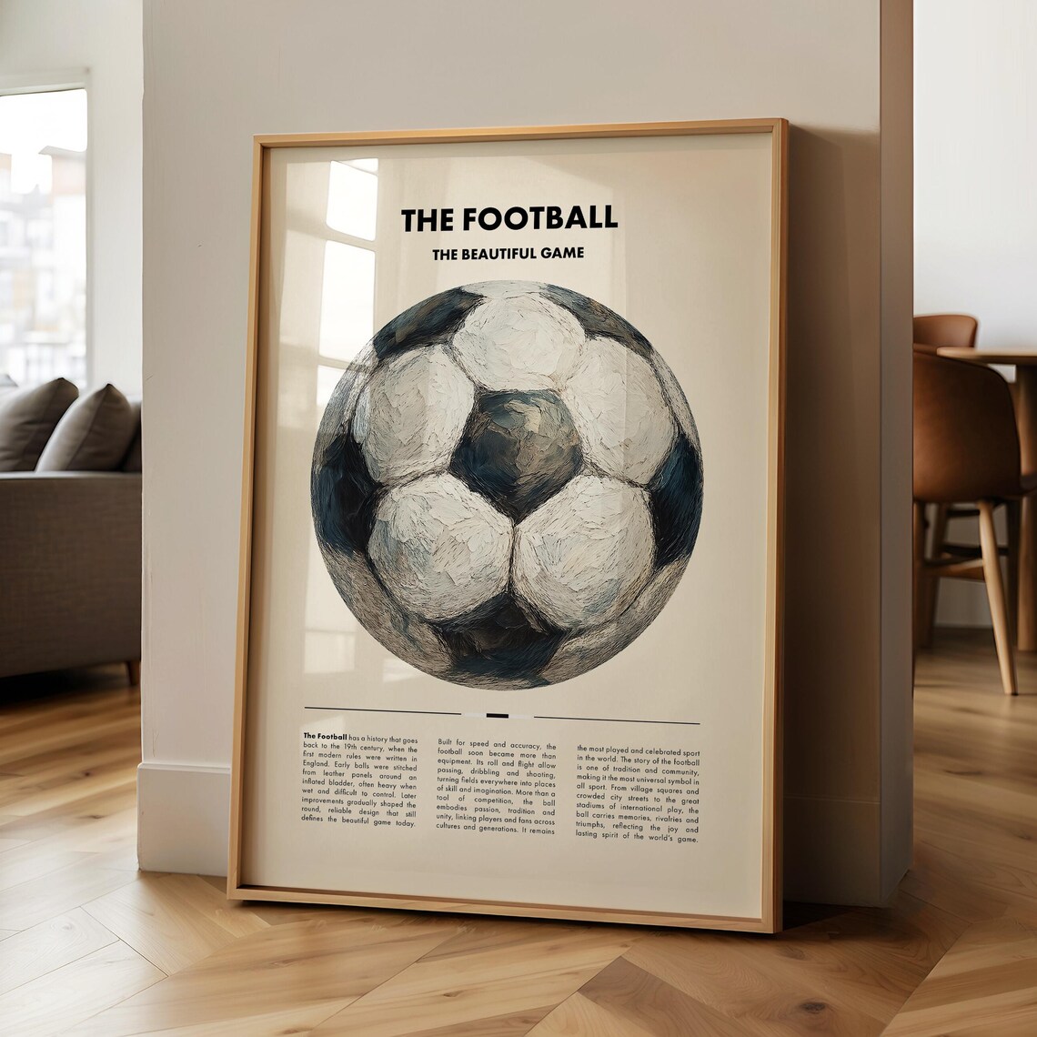 The Football Vintage Sports Poster The Beautiful Game Soccer Art