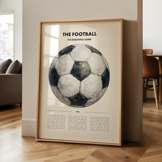 The Football Vintage Sports Poster The Beautiful Game Soccer Art