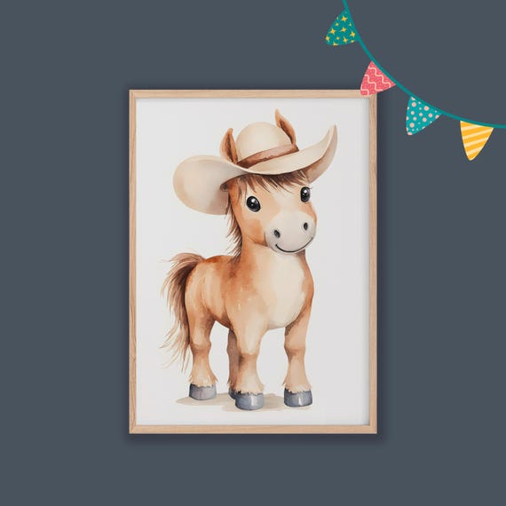 Horse Nursery Decor Baby Room Wall Art Nursery Decor Prints Animal Boho Kids Room Decor Instant Playroom Print