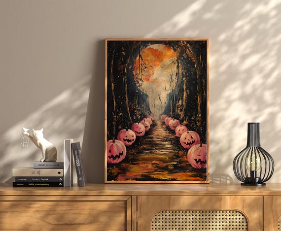 Halloween Vintage Wall Art Dark Academia Decoration Print Retro Decor Trendy Apartment Moody Poster Instant