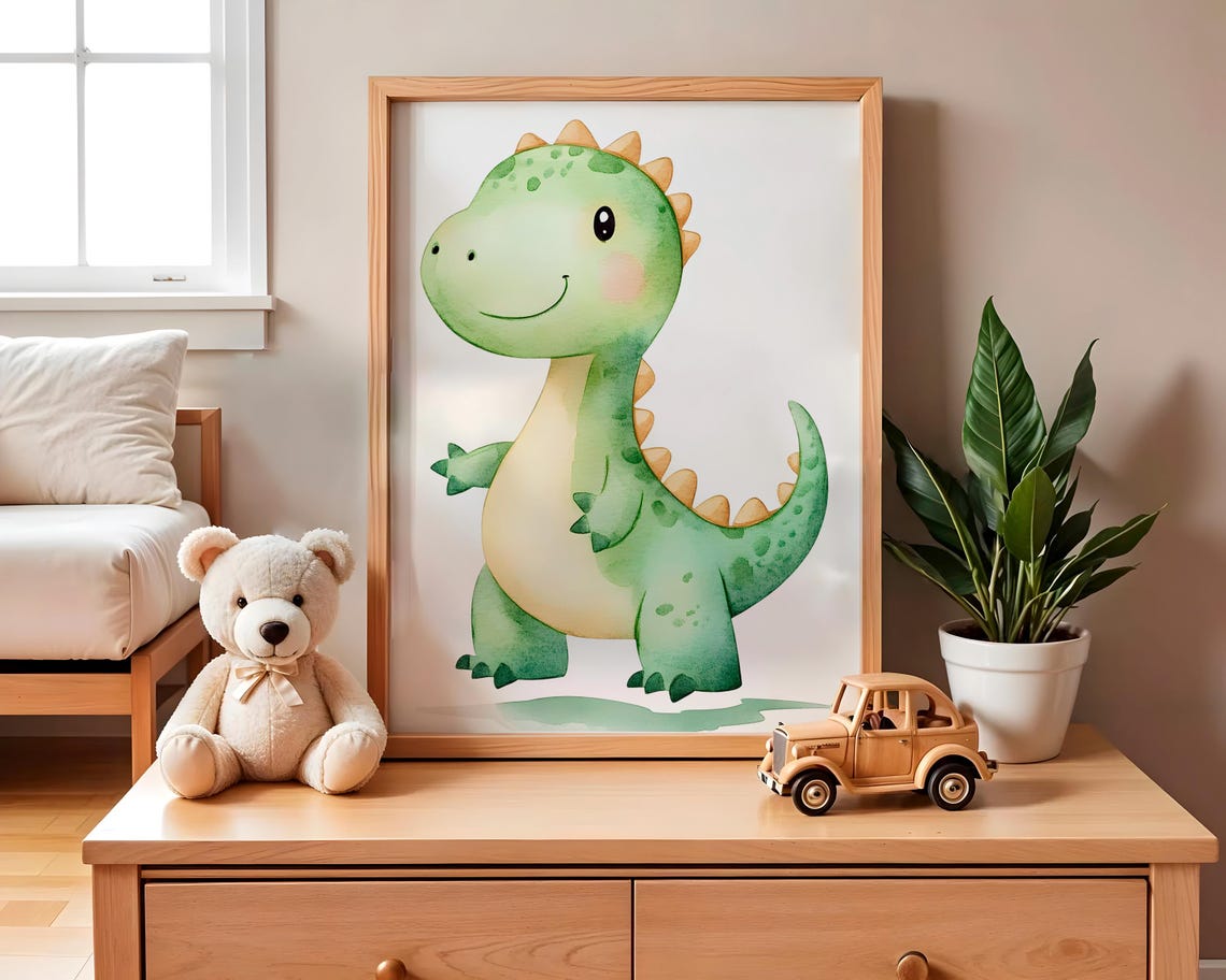 Dinosaur Nursery Decor Baby Room Wall Art Nursery Decor Prints Animal Boho Kids Room Decor Instant - Image 2