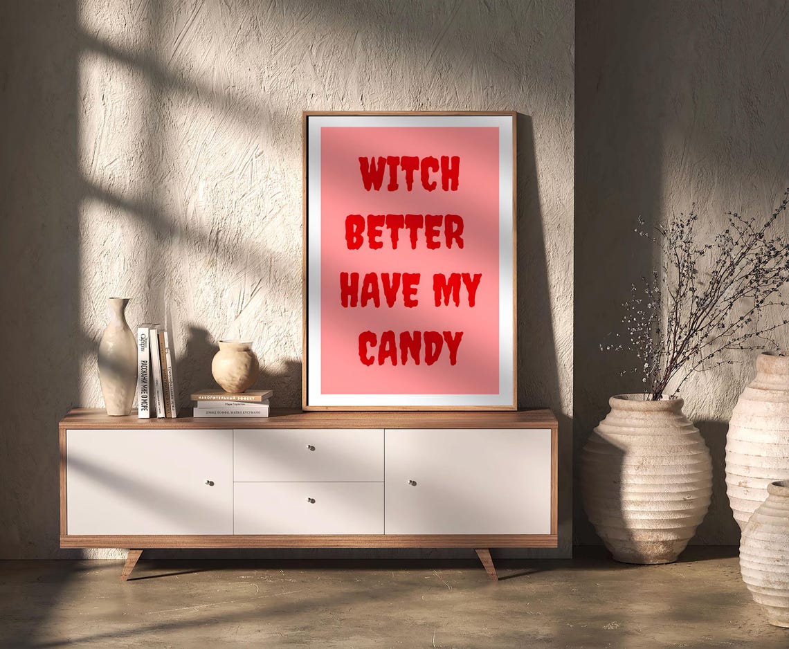 Witch Better Have My Candy Funny Red Halloween Typography Poster - Image 2