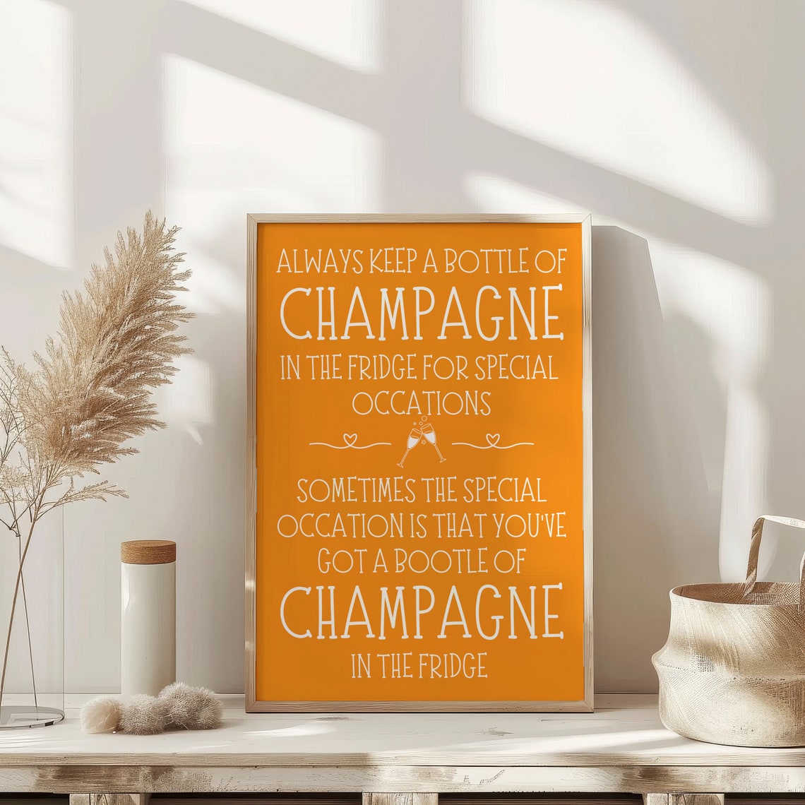 Always Keep A Bottle Of Champagne In The Fridge Funny Poster - Image 2