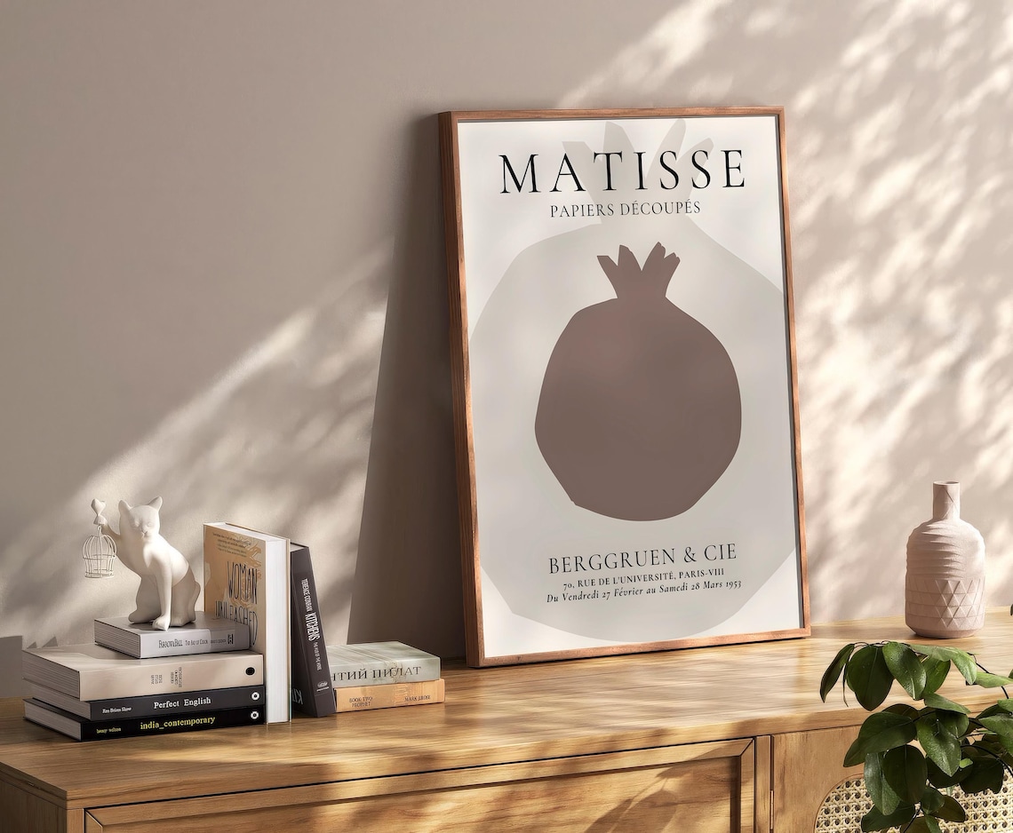 Matisse Papiers Decoupes Brown Pomegranate Cut Out Art Poster - Image 2