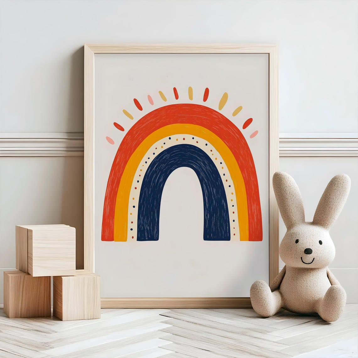 Rainbow Nursery Decor Baby Room Wall Art Nursery Decor Prints Animal Boho Kids Room Decor Instant Playroom Print - Image 2