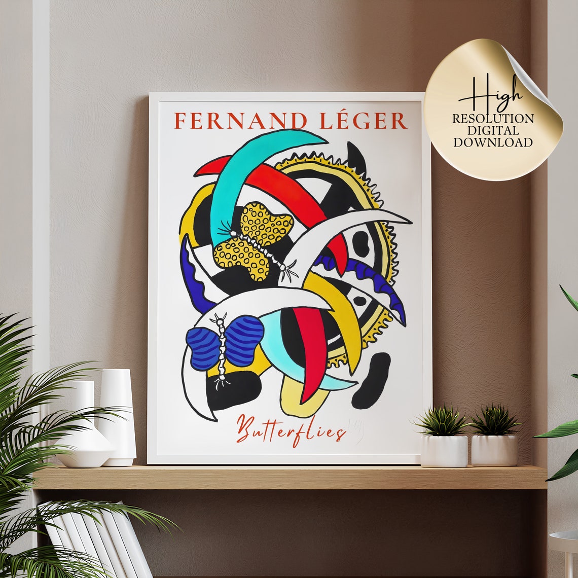 Fernand Leger Butterflies Colorful Abstract Modern Art Poster - Image 3