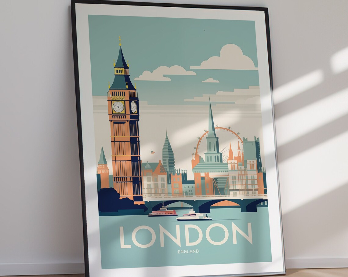 London England Travel Poster, Travel Poster Art Print - Image 3
