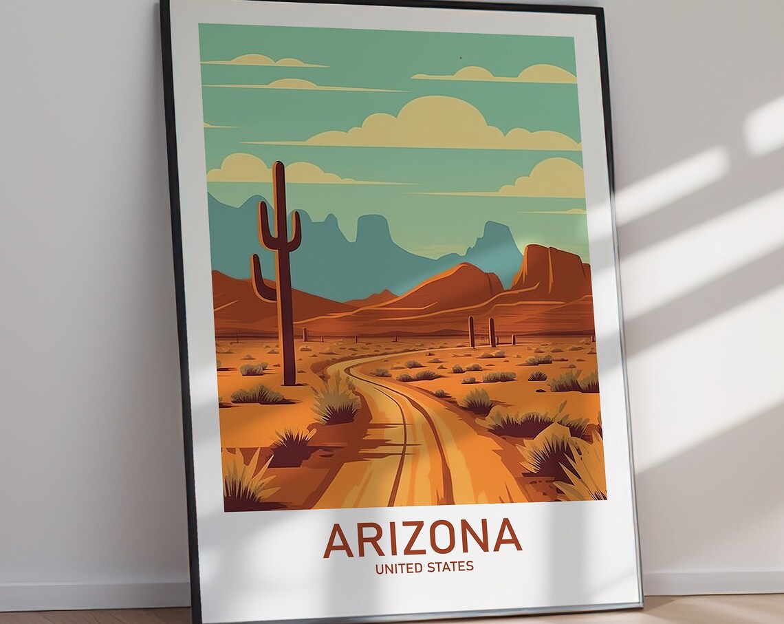 Arizona Travel Poster, Southwest Wall Art Print - Image 2