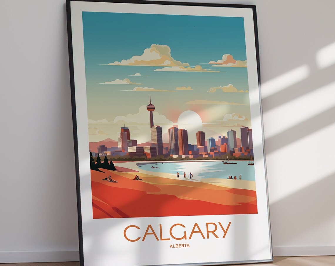 Calgary Travel Poster Art Print, Home Decor - Image 2