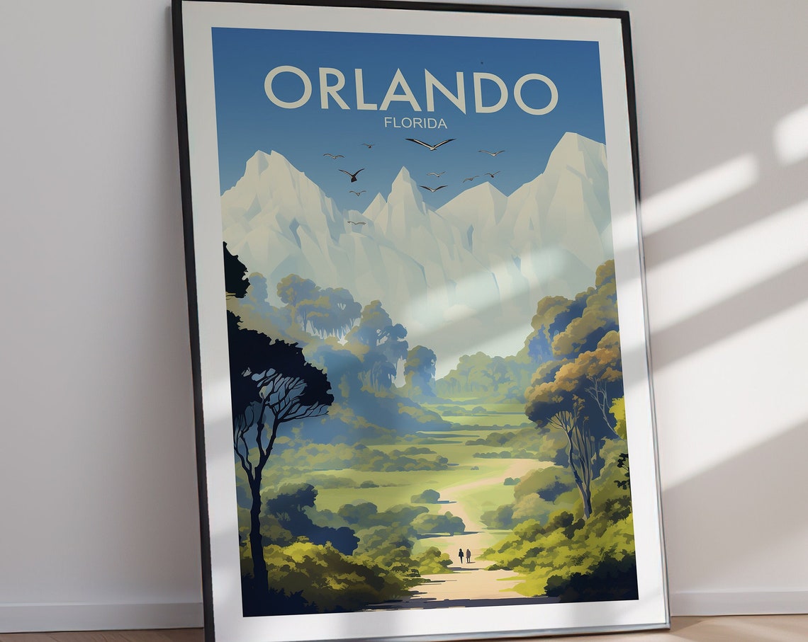 Orlando Poster Wall Art Wanderlust Holiday Travel Gift Gift For Her Gift For Him Holiday Gift - Image 2