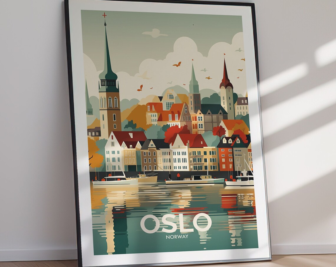 Oslo Travel Print, Europe Home Decor Art Print - Image 3
